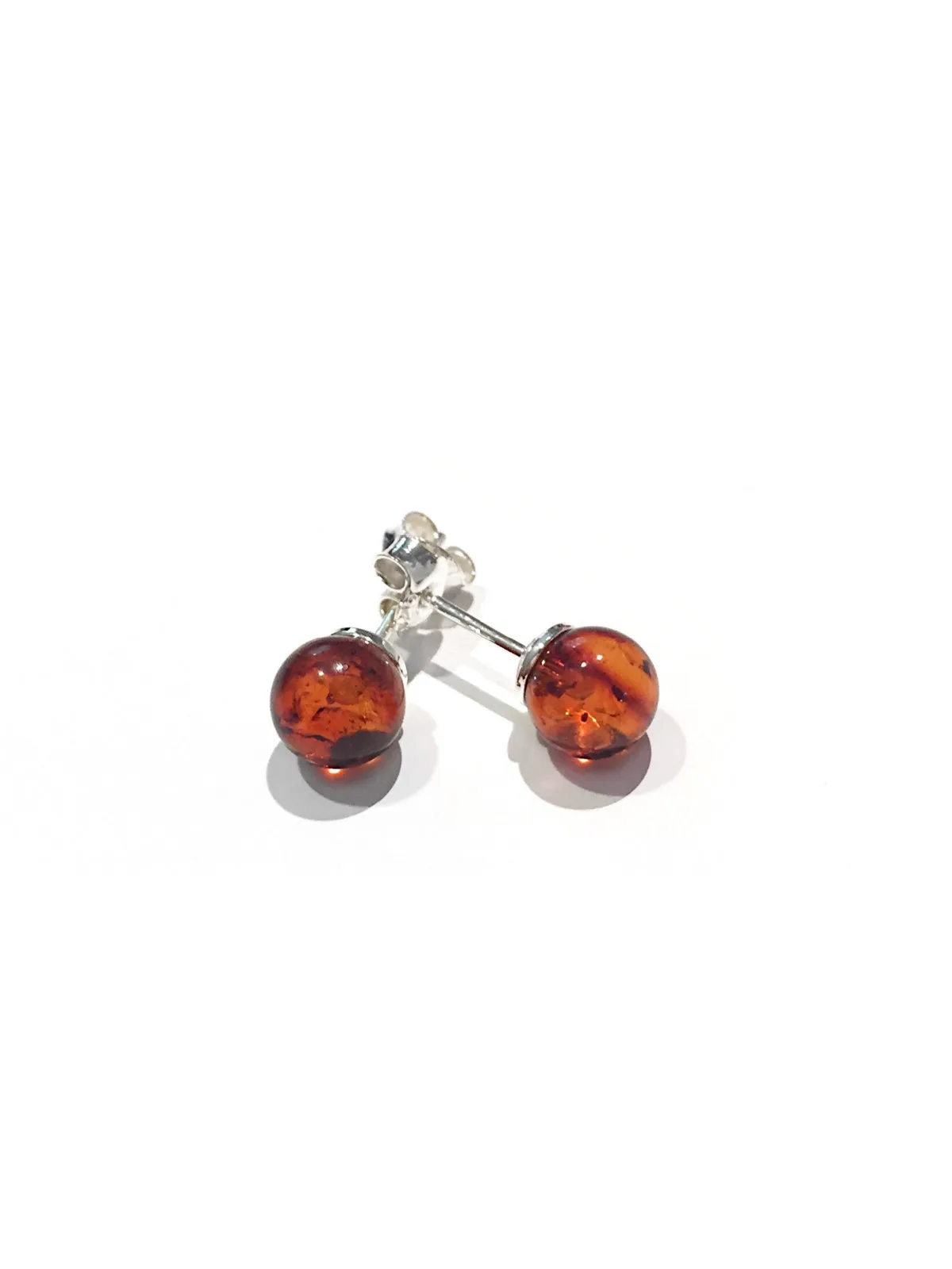 Amber Ball Post Earrings