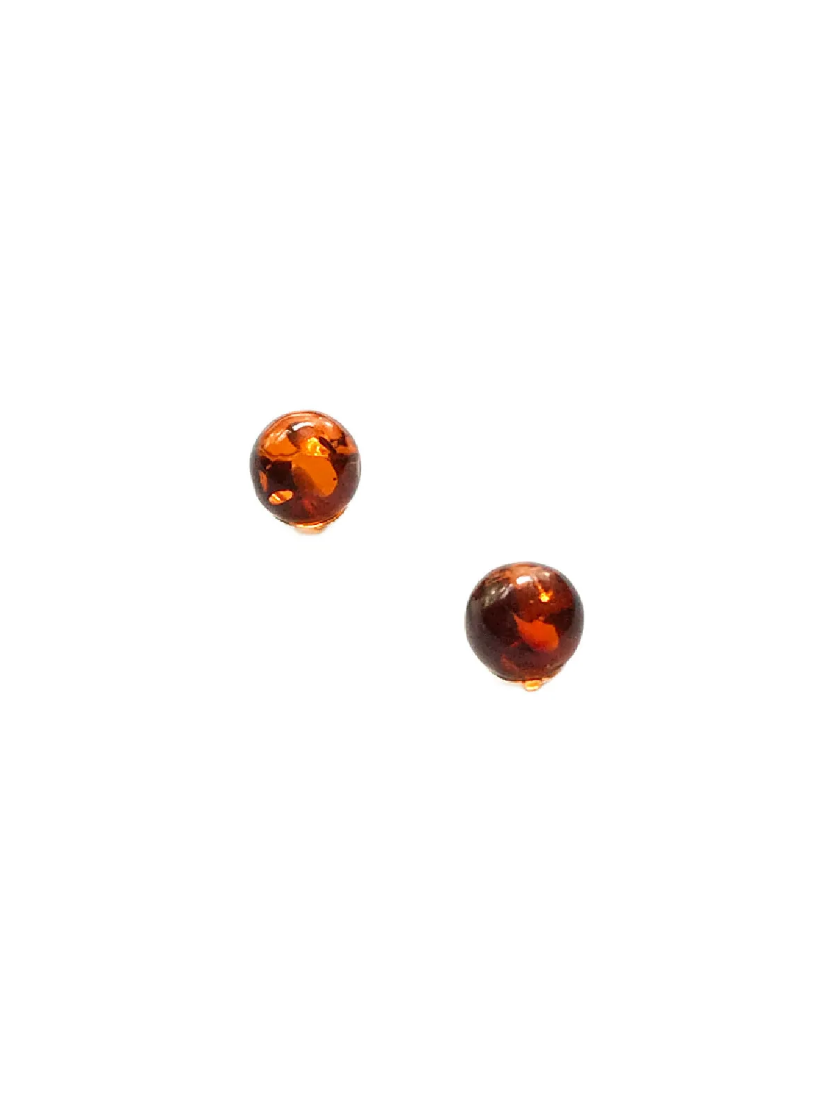 Amber Ball Post Earrings