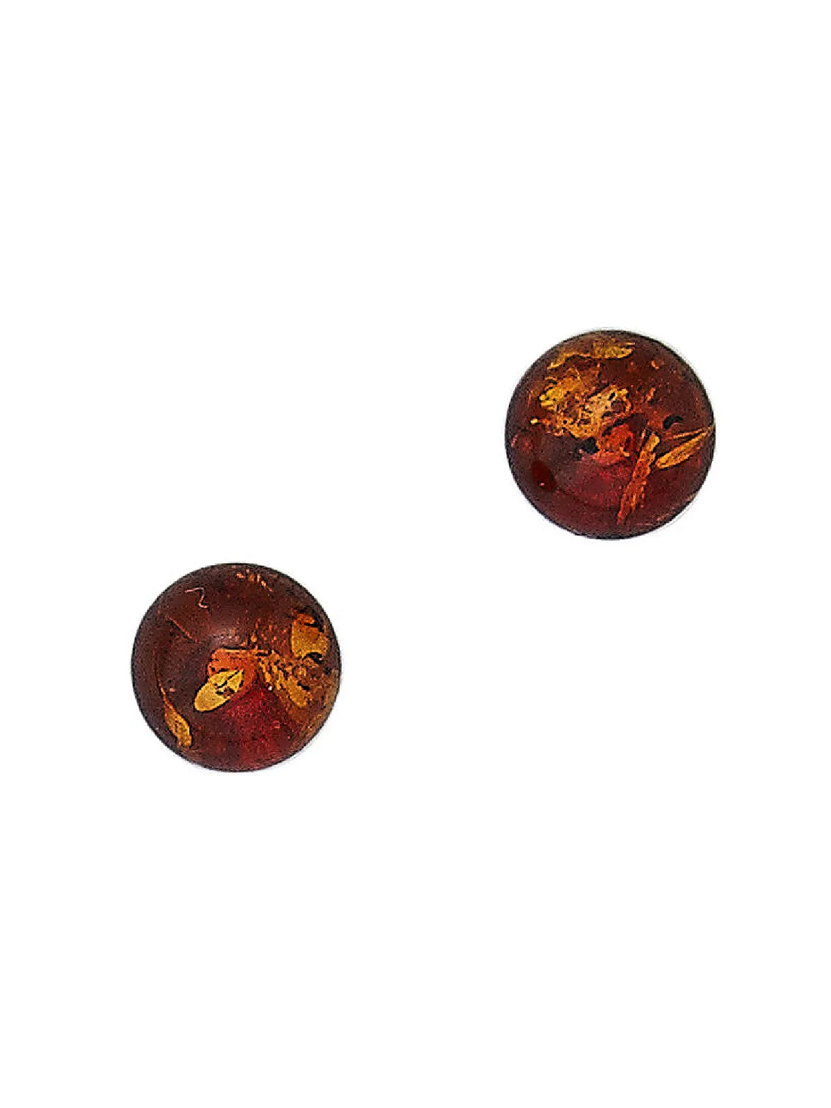 Amber Ball Post Earrings