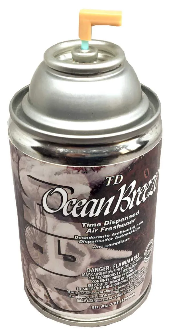 Automatic Spray Air Freshener Refills, Ocean Breeze, 7oz can, Aero, Pack of 12