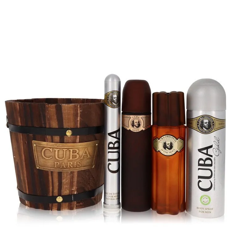 Cuba Gold Gift Set By Fragluxe Gift Set - 3.4 oz Eau De Toilette Spray   1.17 oz Eau De Toilette Spray   6.7 oz Body Spray   3.3 oz After Shave (Cuba Gold Gift Set By Fragluxe)