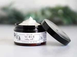Large Citrus Mint Sugar Scrub - Essential Oil Body Scrub 4oz jar