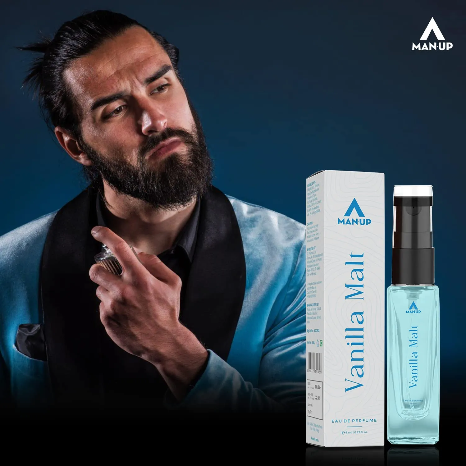 Man-Up Vanilla Malt Perfume For Men | Eau De Perfume | Premium Long Lasting Fresh, Refreshing & Energising Fragrance Perfume | Celebrating Every Special Occasion - 8ml (Pack of 2)