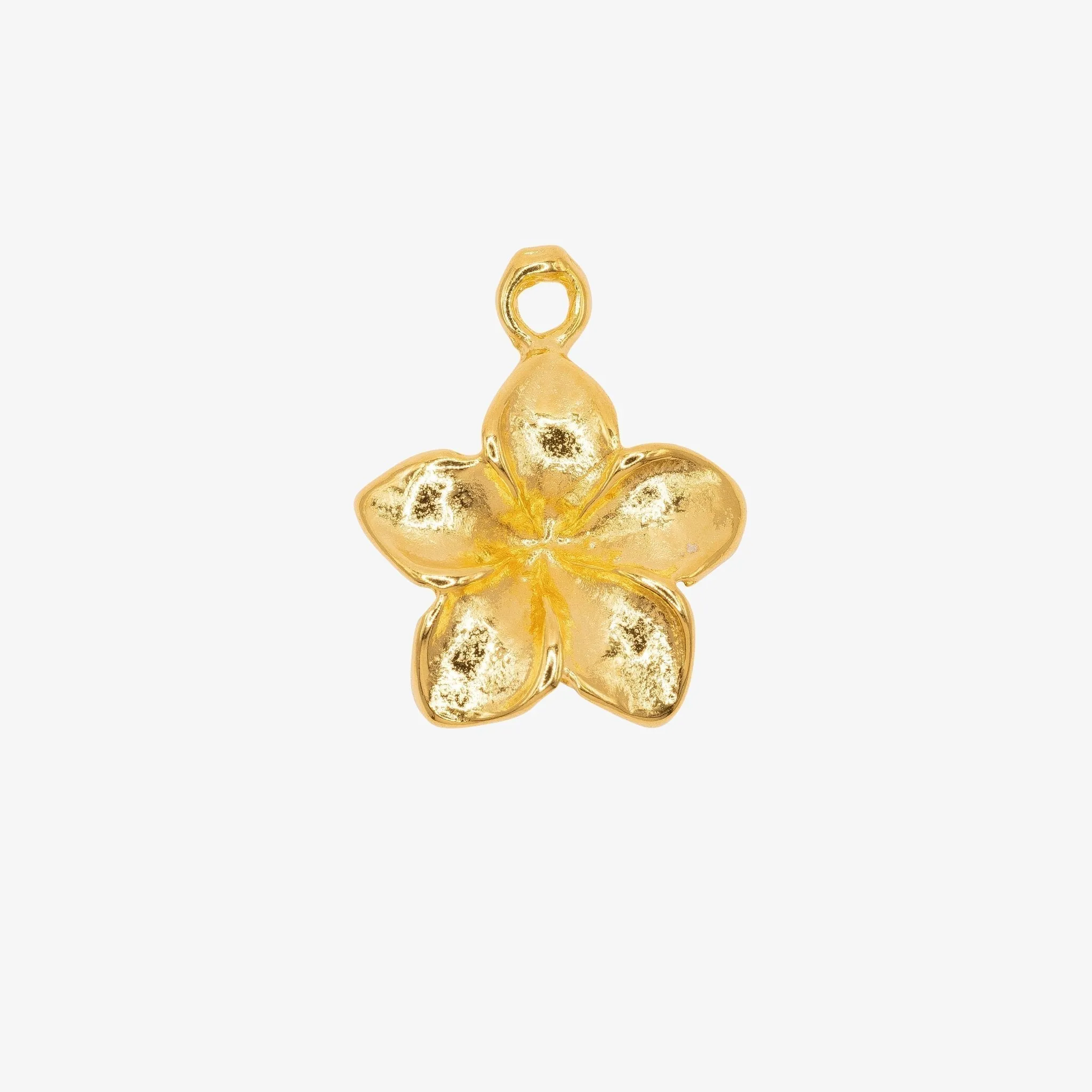 Plumeria Flower Wholesale Charm 14K Gold, Solid 14K Gold, G190