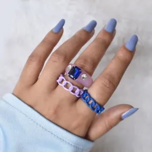 Plumeria Ring Stack