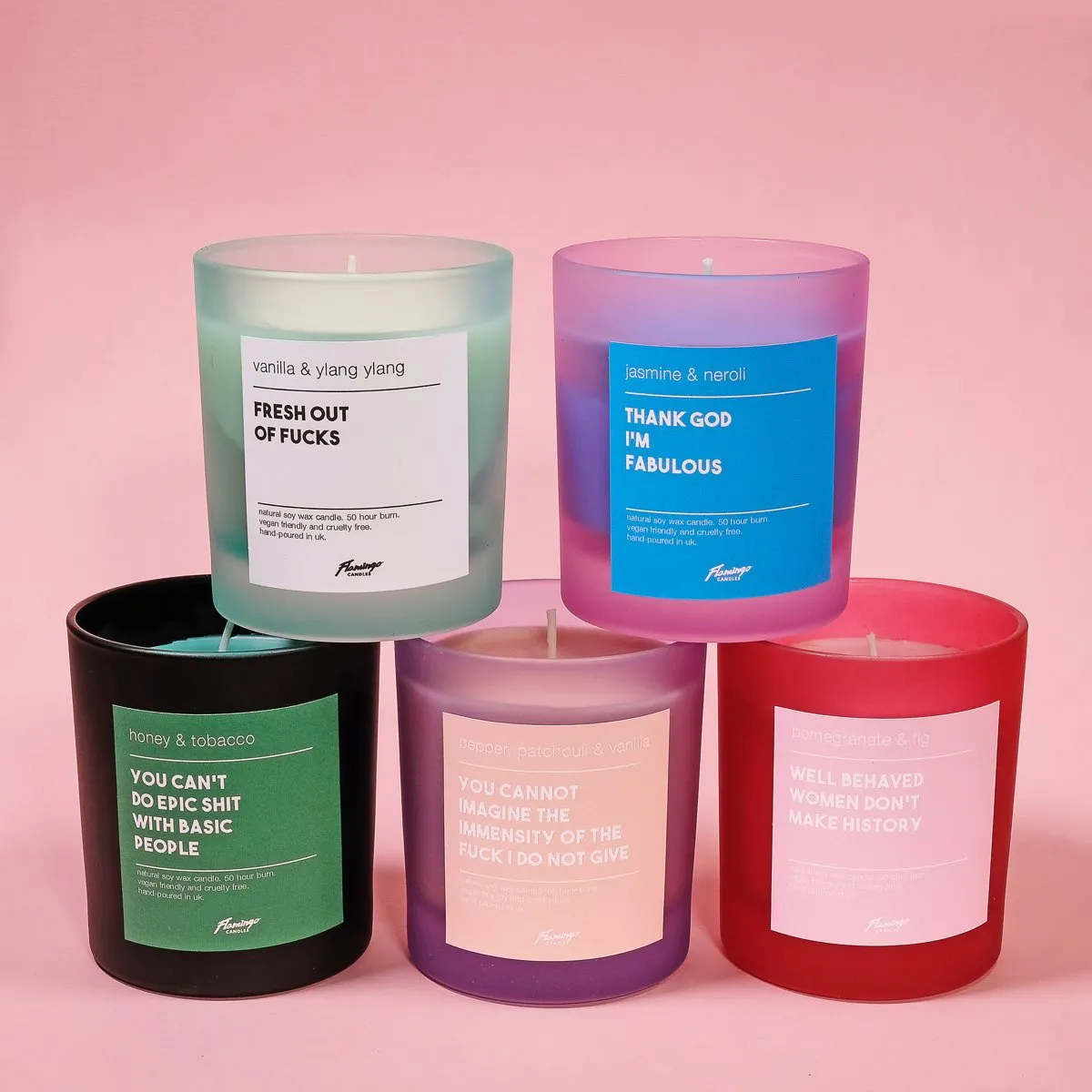 Pomegranate & Fig Well Behaved Women Don’t Make History Frosted Red Jar Candle