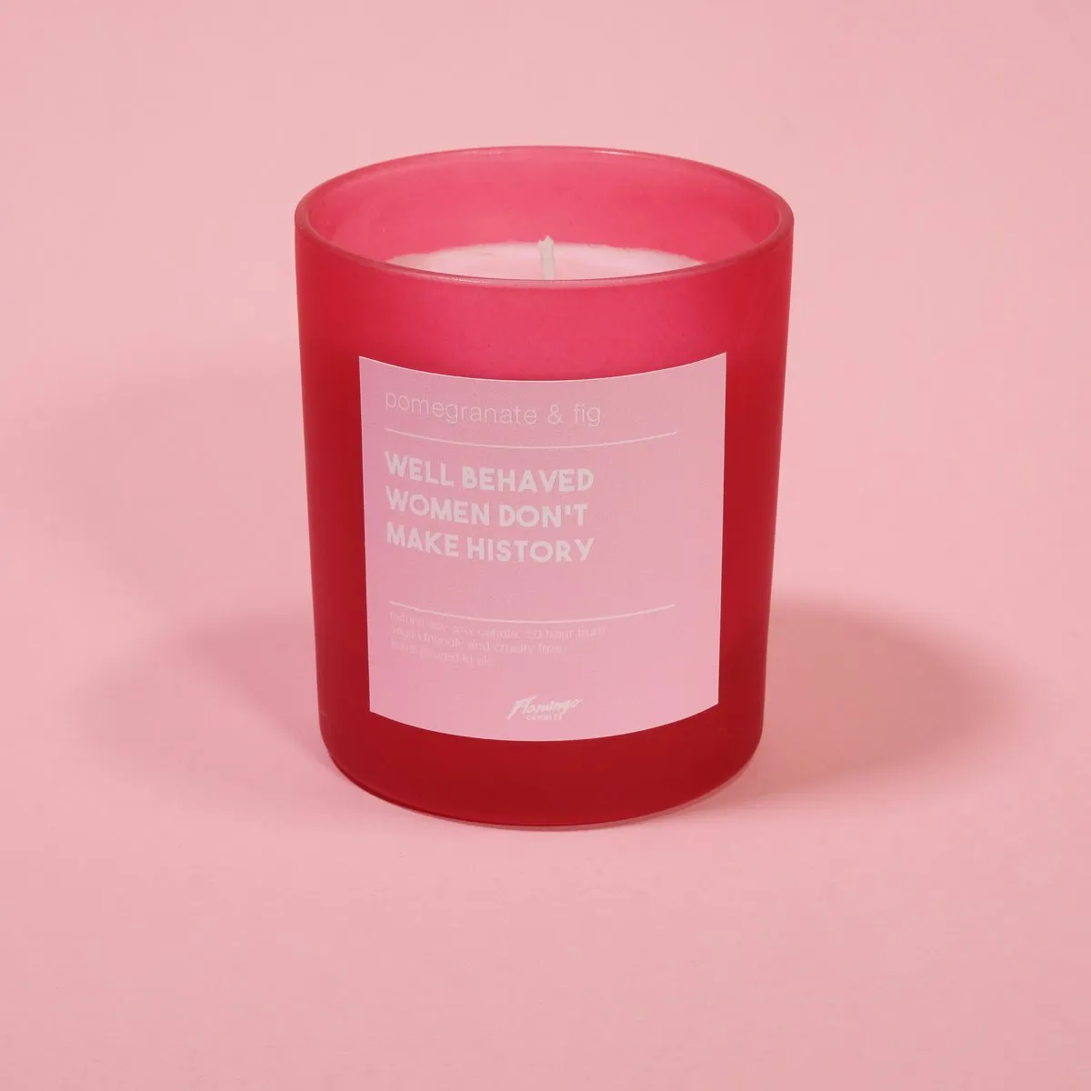 Pomegranate & Fig Well Behaved Women Don’t Make History Frosted Red Jar Candle
