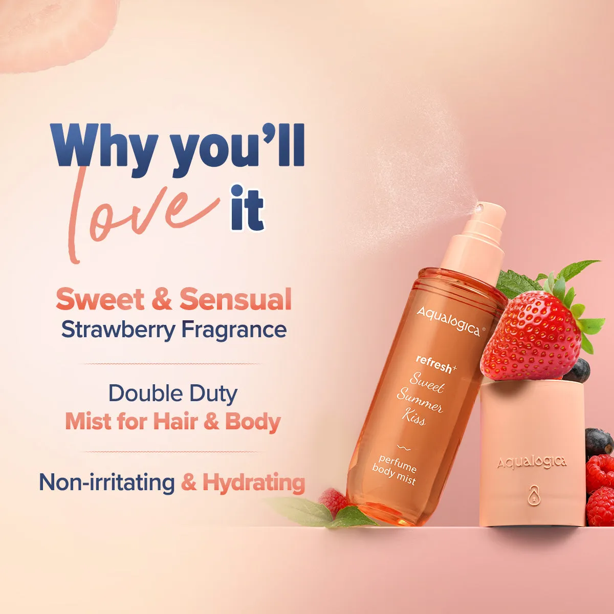 Refresh  Sweet Summer Kiss Perfume Body Mist with Zemea and Hyaluronic Acid 150 ml