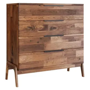 Rustic Brown Solid Wood Frame Remix 4 Drawer Chest