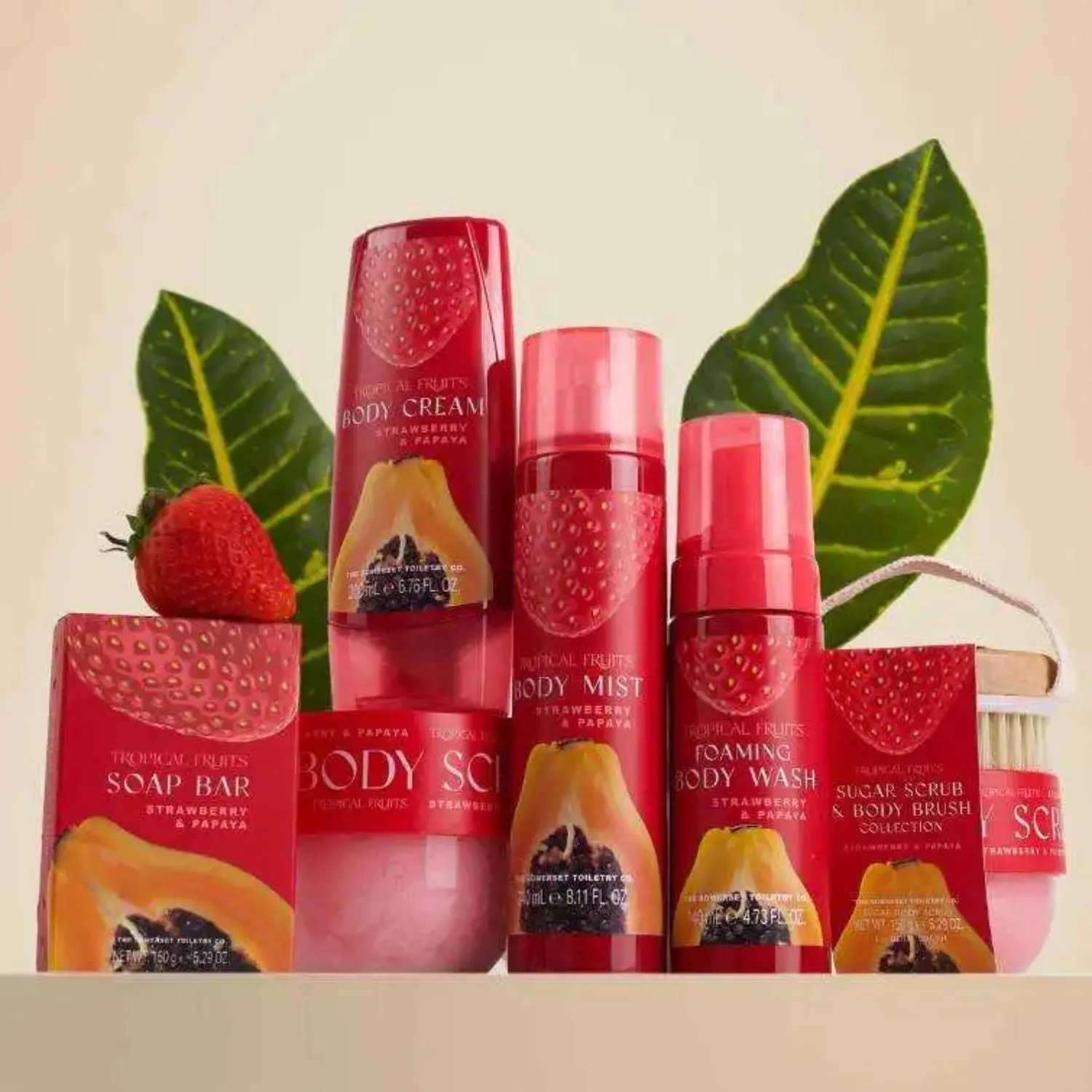 Tropical Fruits 240ml Strawberry & Papaya Refreshing Body Mist