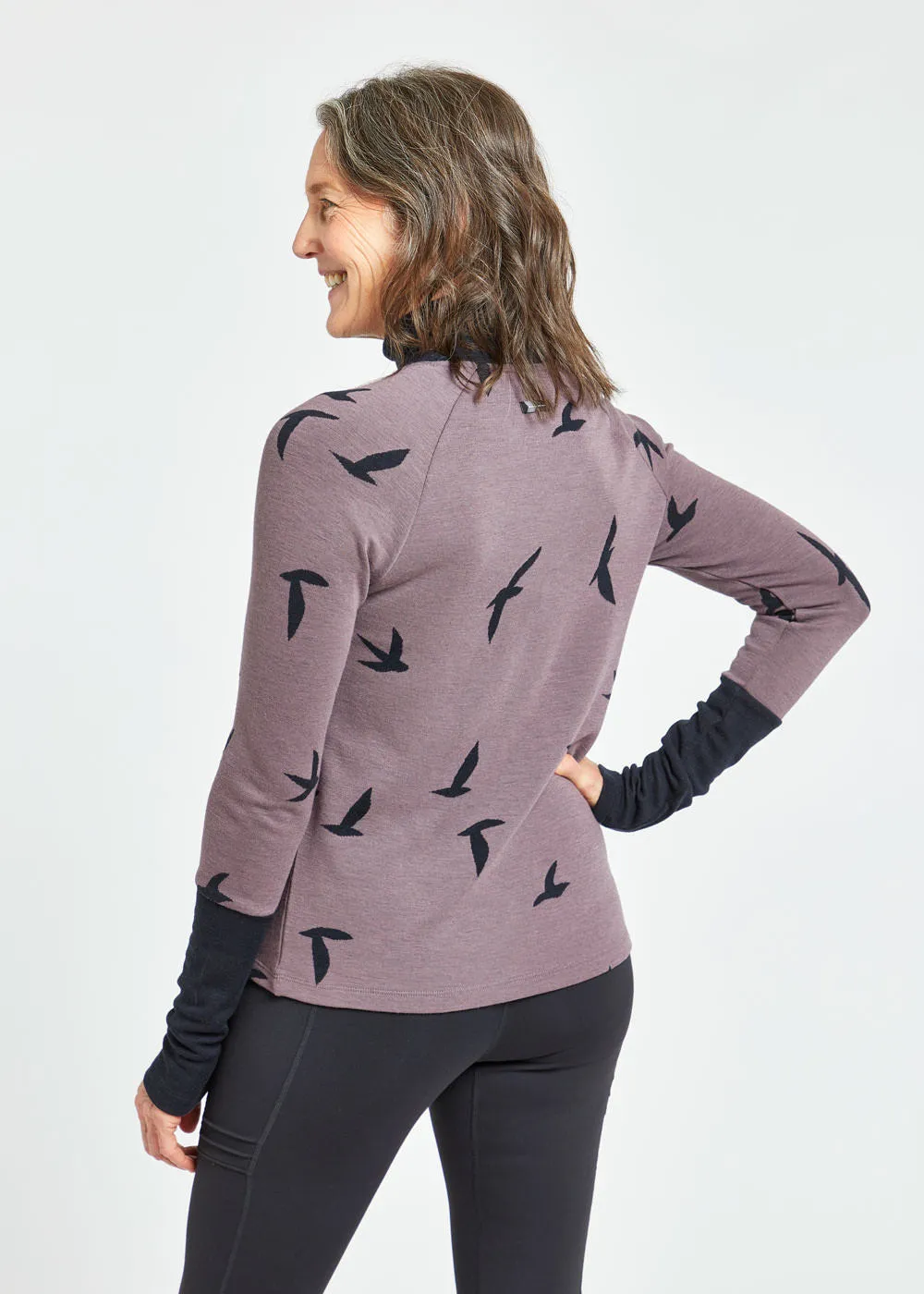 Wazzie Wool Jacquard Mock Neck Long Sleeve
