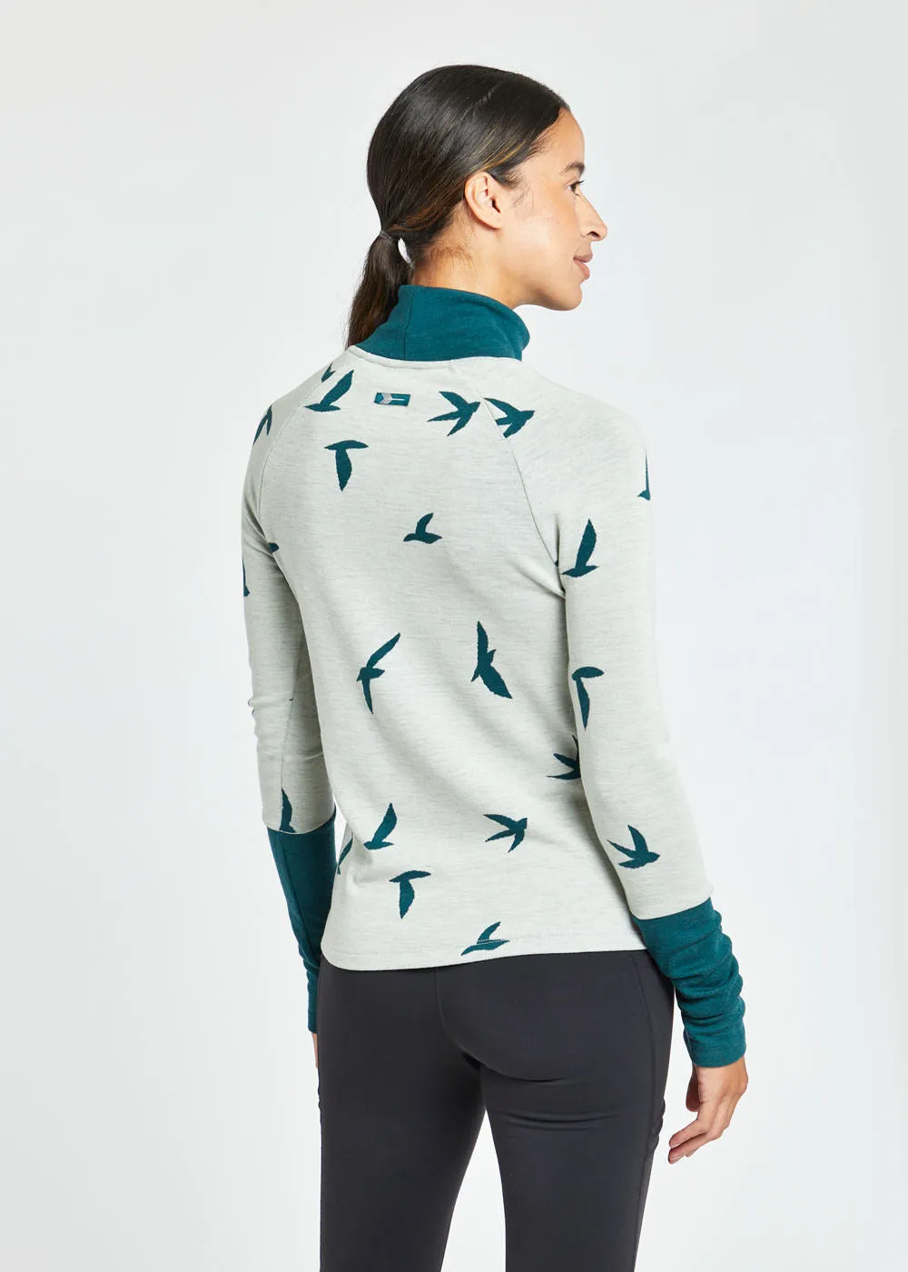 Wazzie Wool Jacquard Mock Neck Long Sleeve